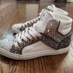 NEW Alessandro Dell’Acqua Glitter Argento Sneakers